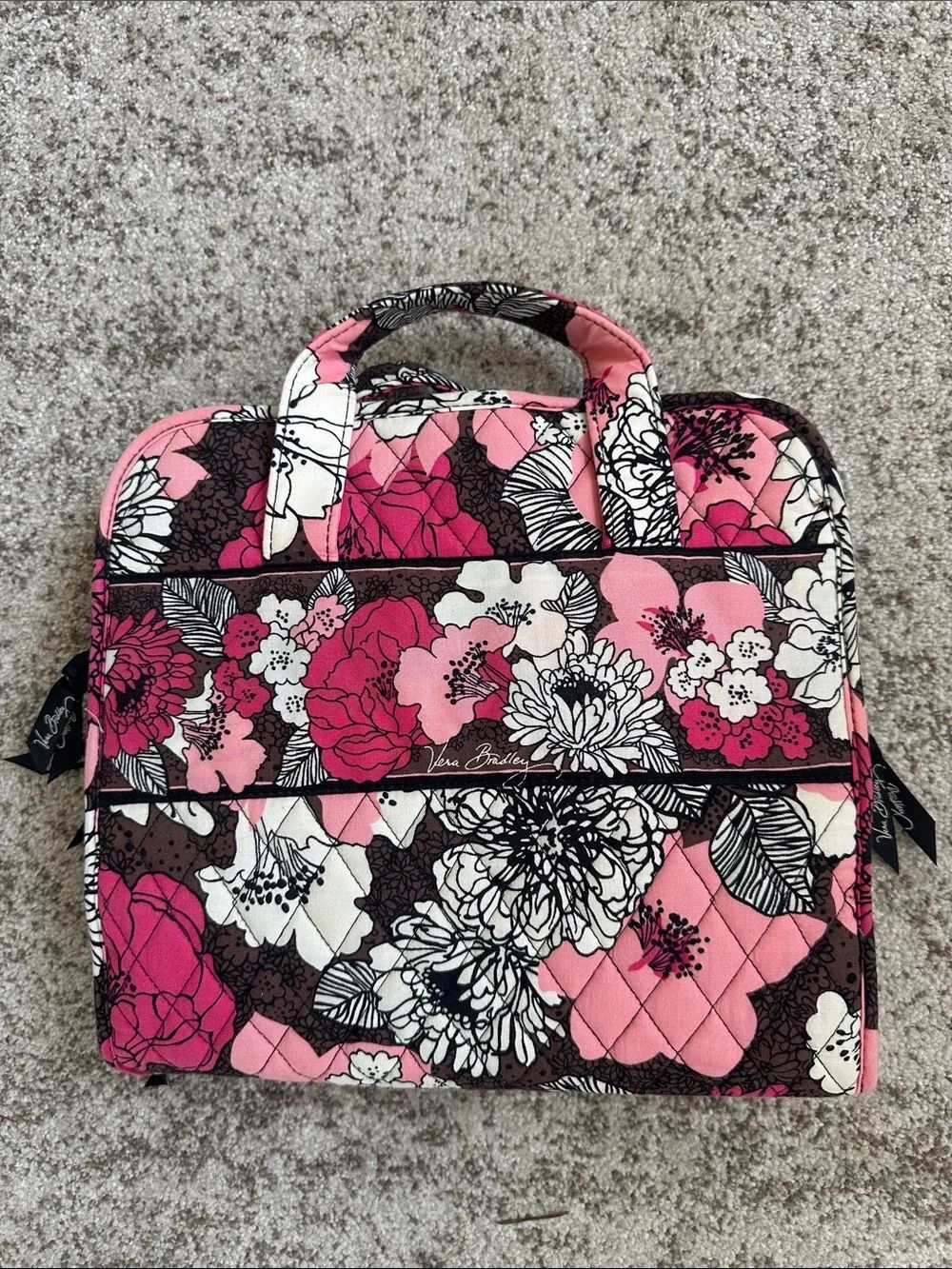 Vera Bradley Quilted Mocha Rouge Toiletry Bag